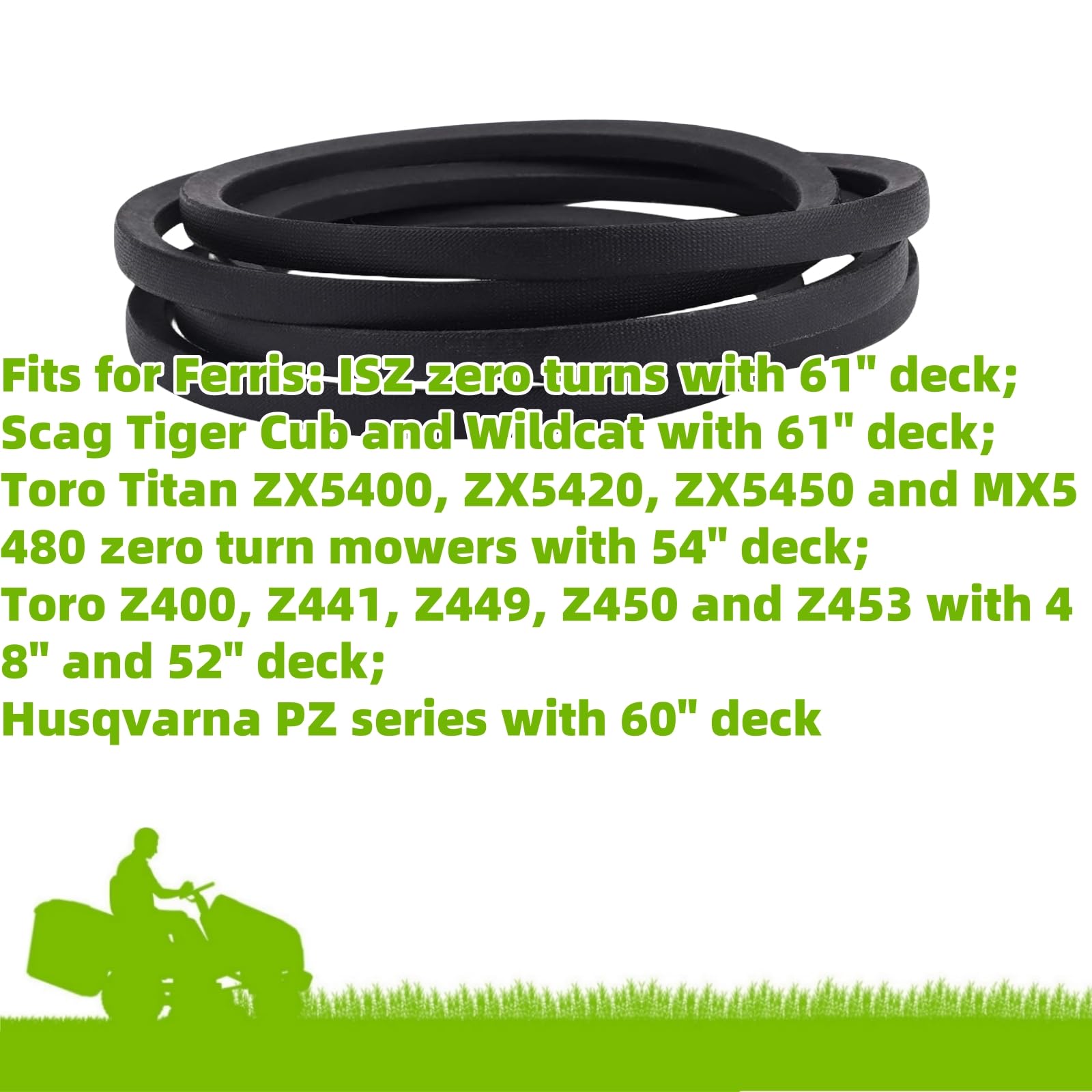 5/8 X 176 Deck Drive Belt For Ferris, Scag, Toro, Husqvarna
